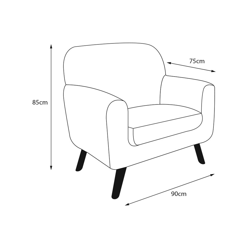Sillón Individual con Tapizado Gris Claro. Estructura de Madera Sólida
