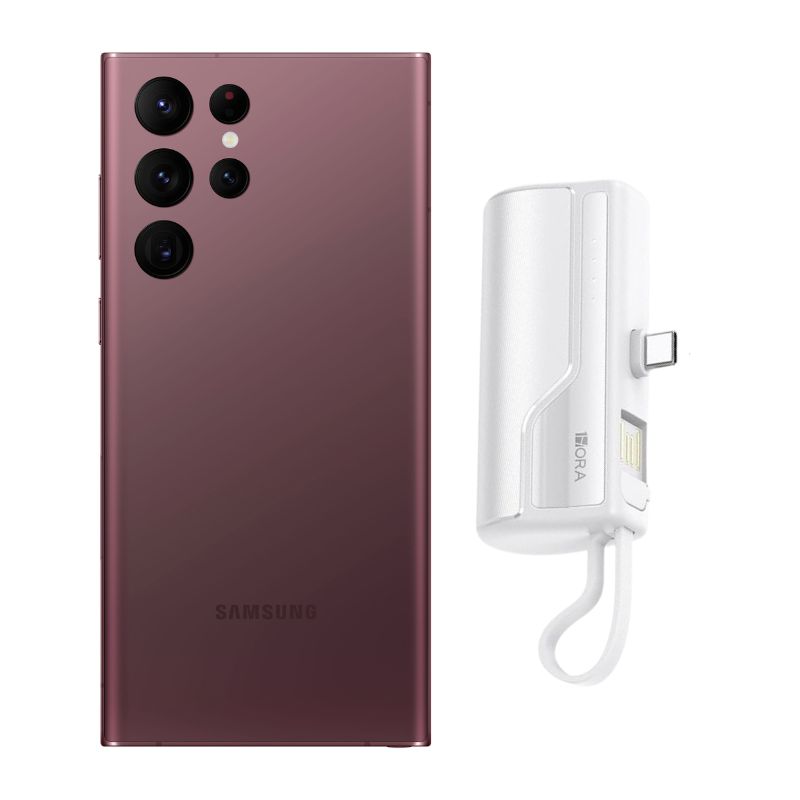 Galaxy S22 Ultra 128GB Borgoña Reacondicionado Grado A + Mini Power Bank