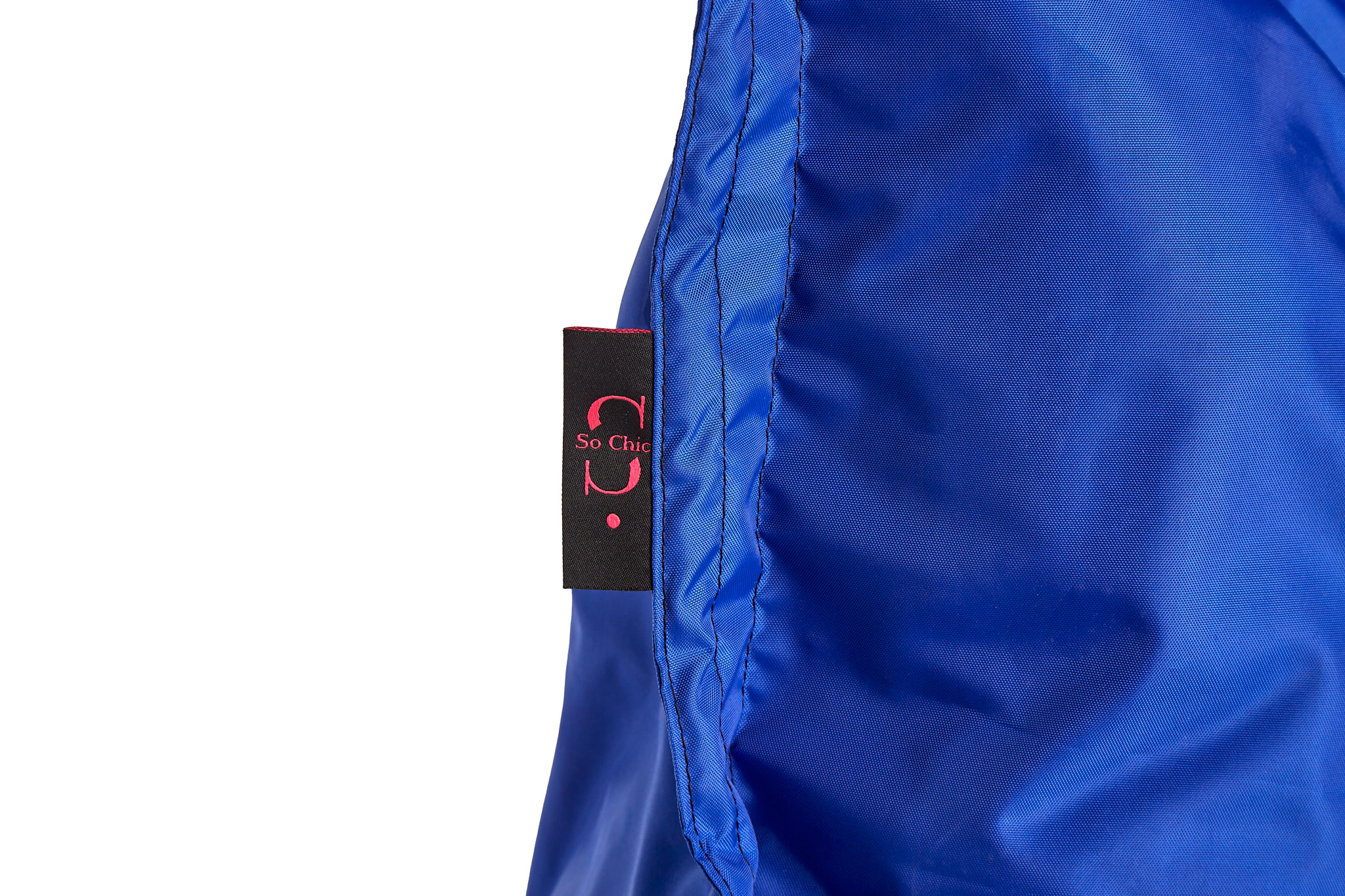 Puff para Interior y Exterior. Funda de Tela Poliéster Azul Rey Impermeable y Relleno de Microperlas de Poliestireno