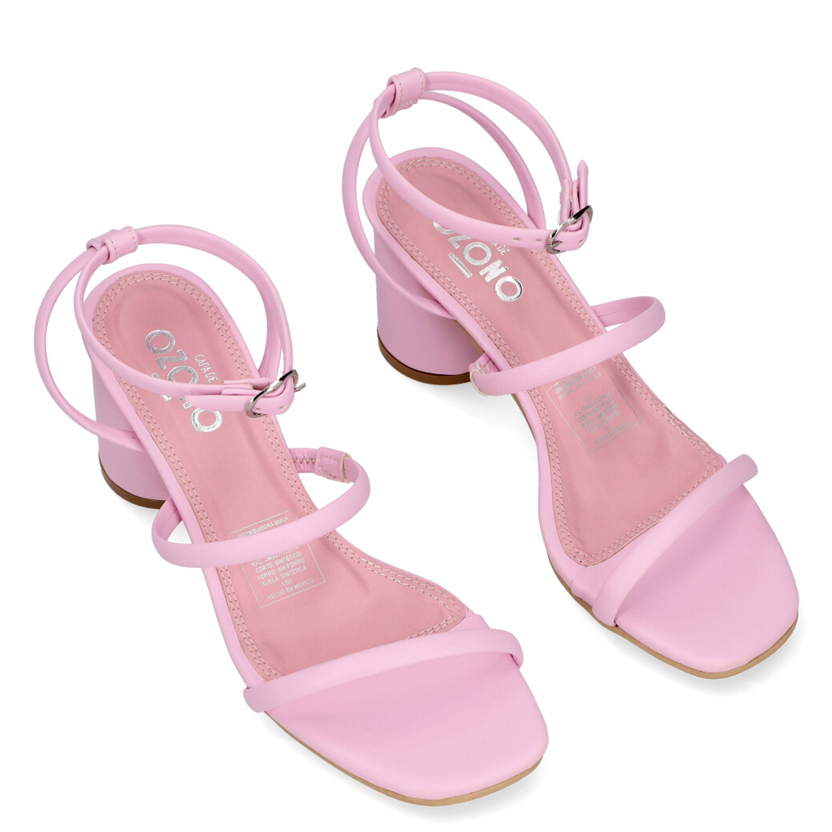 Sandalia Con tacon Para Dama Capa De Ozono 657201 Rosa.