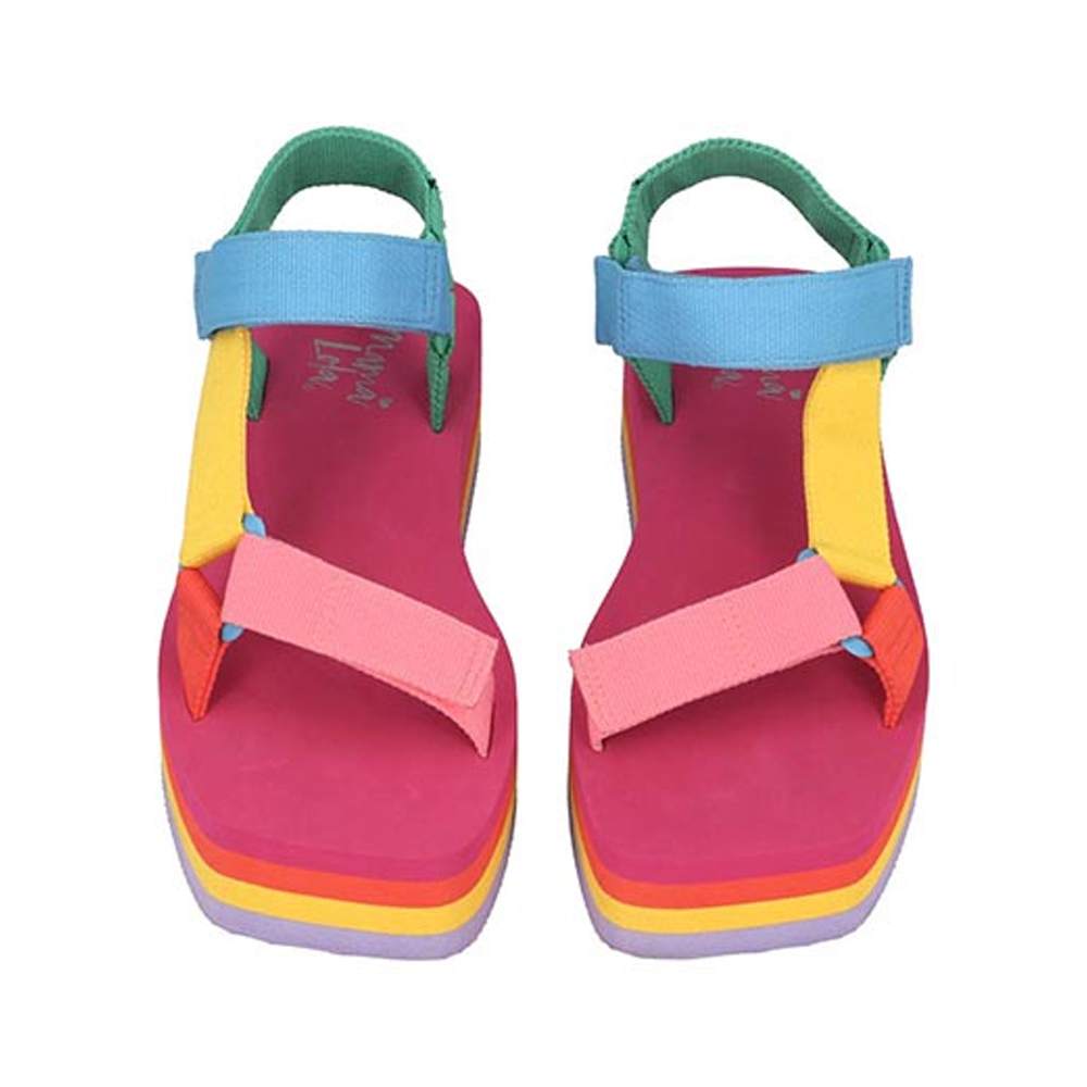 Sandalias Mama Lola K0006 Mujer Huaraches De Piso En Textil Color Fiusha Talla 23 a 27 