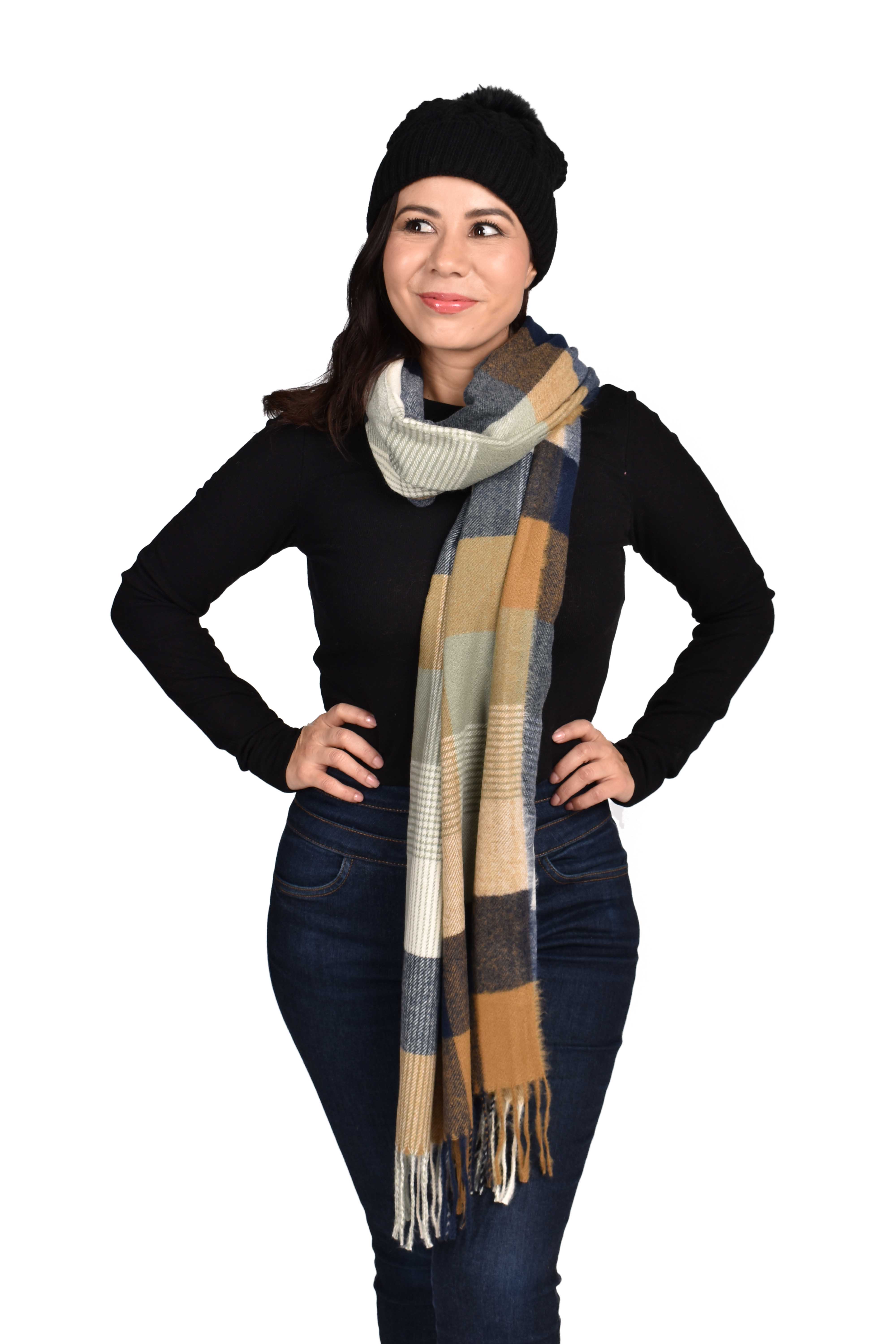 Bufanda Unisex de Cuadros Multicolor 