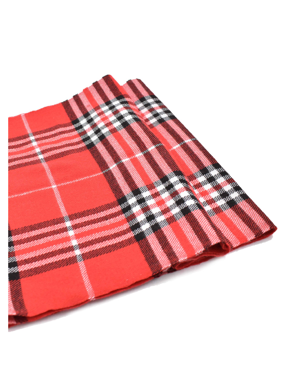 Bufanda Básica Unisex de Cuadros Color Rojo 