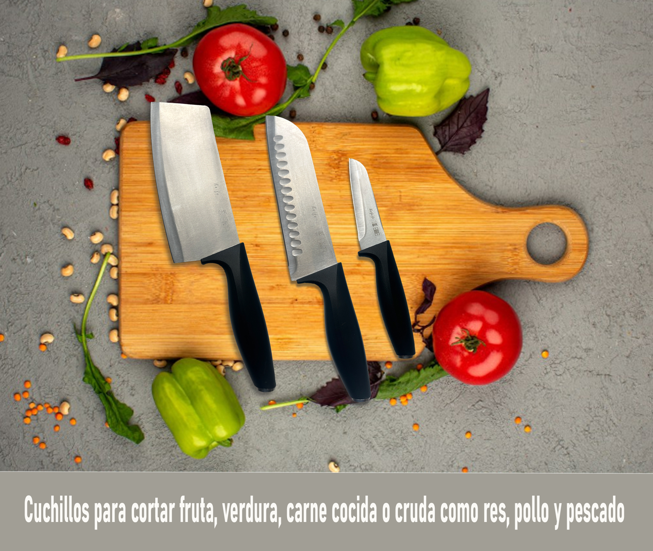 Set de 4 Cuchillos y Tijeras de Cocina con Soporte para Almacenar