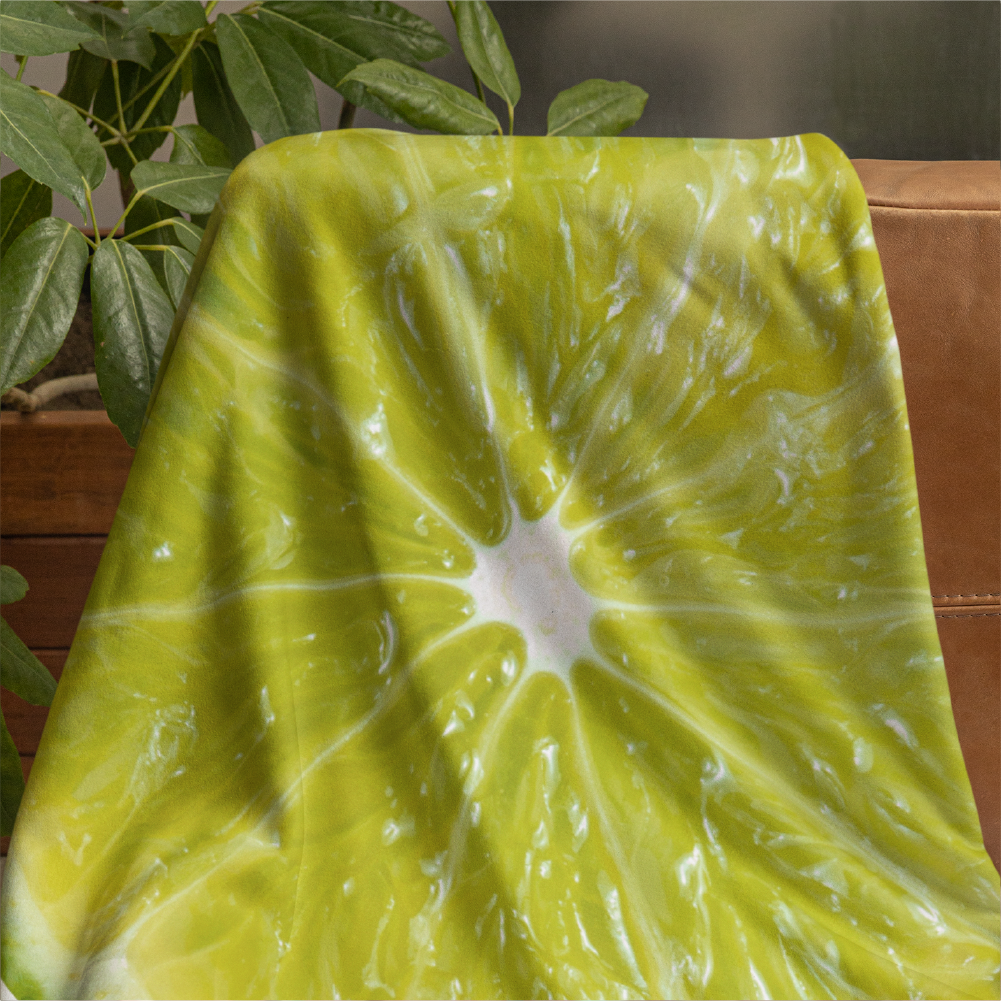 Cobija Manta Frazada Diseño Redonda de Frutas Limón Ultra Suave y Ligera de Alta Calidad