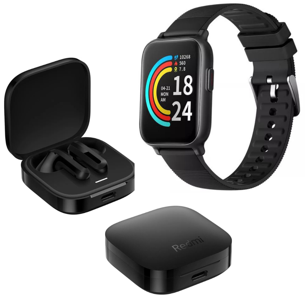 Combo de Audífonos Xiaomi Redmi Buds 6 Active y Smartband 1More Omthing 