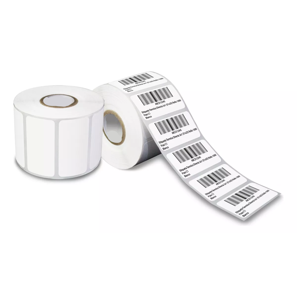 12 Rollos Etiqueta Térmica 2x1 (51x25 Mm) Full 1000 Pzs C/u