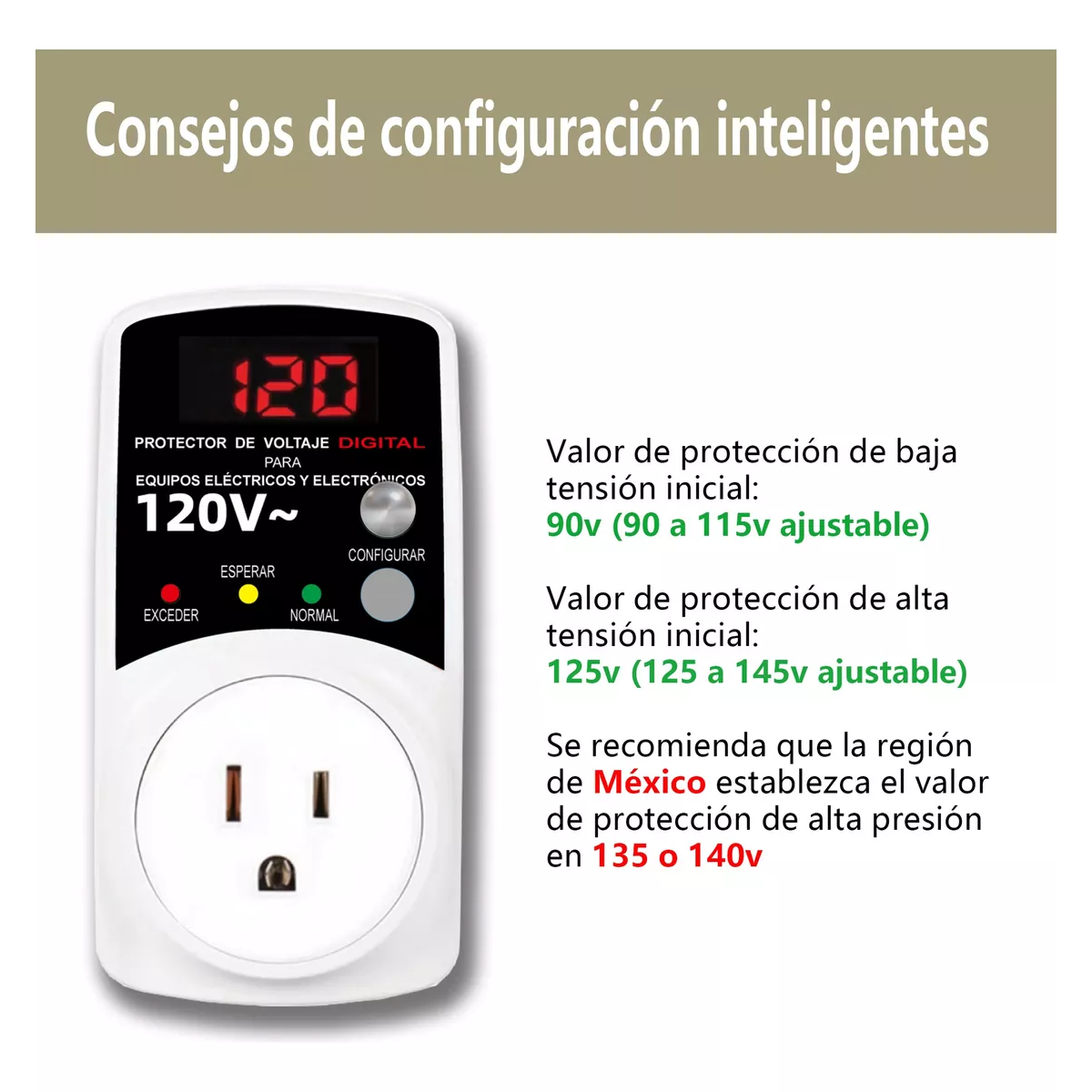 Protector Voltaje Ajustable, Refrigerador Aire Acondicionado