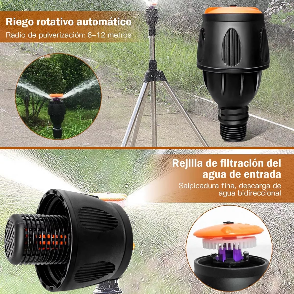 Trípode De Riego Giratorio De Acero Inoxidable Rociador De Soporte Telescópico