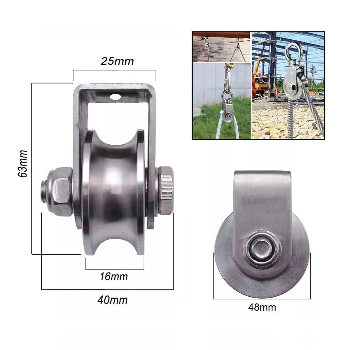 Polea De Carga Con Capacidad Para 0.3 Toneladas 2pcs