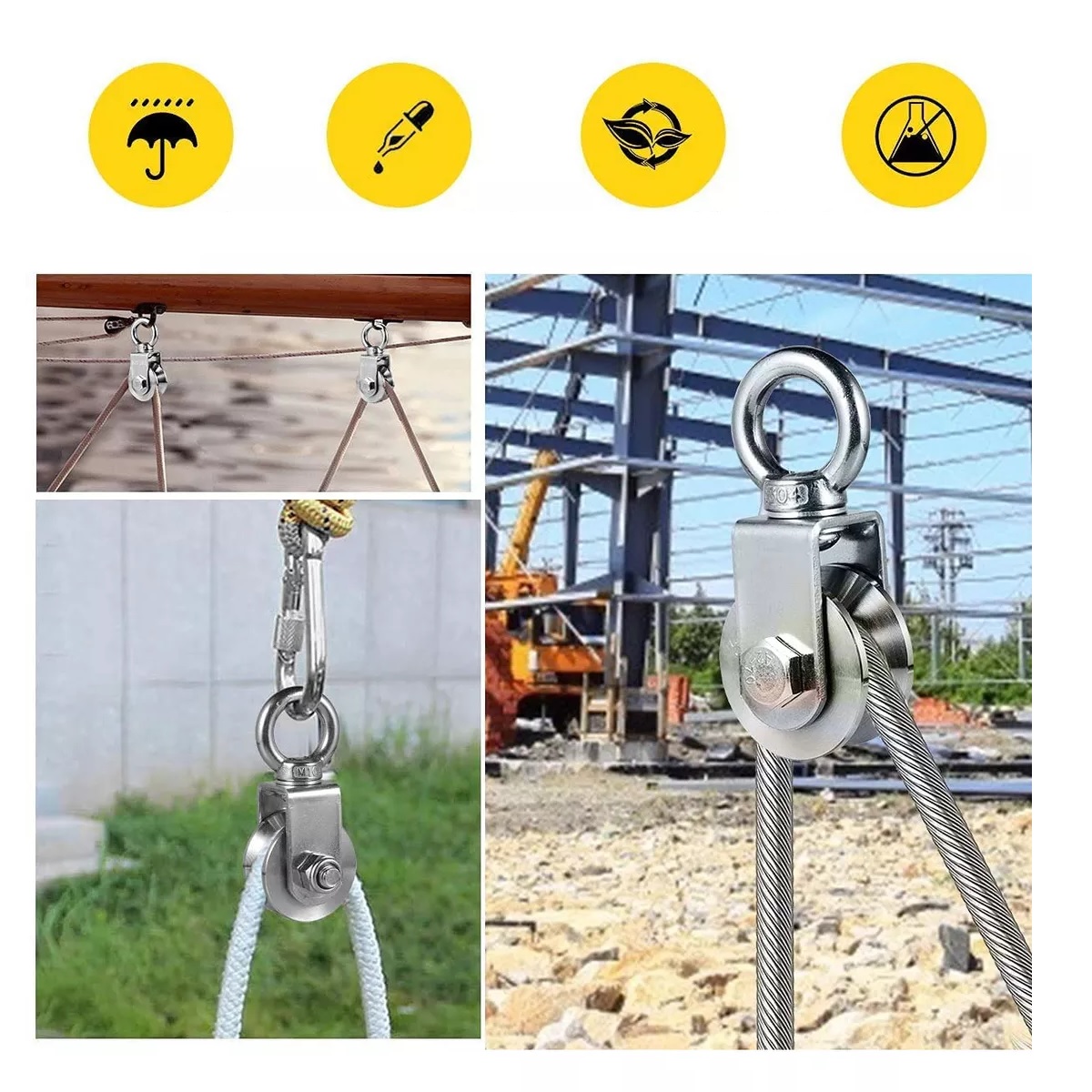 Polea De Carga Con Capacidad Para 0.3 Toneladas 2pcs