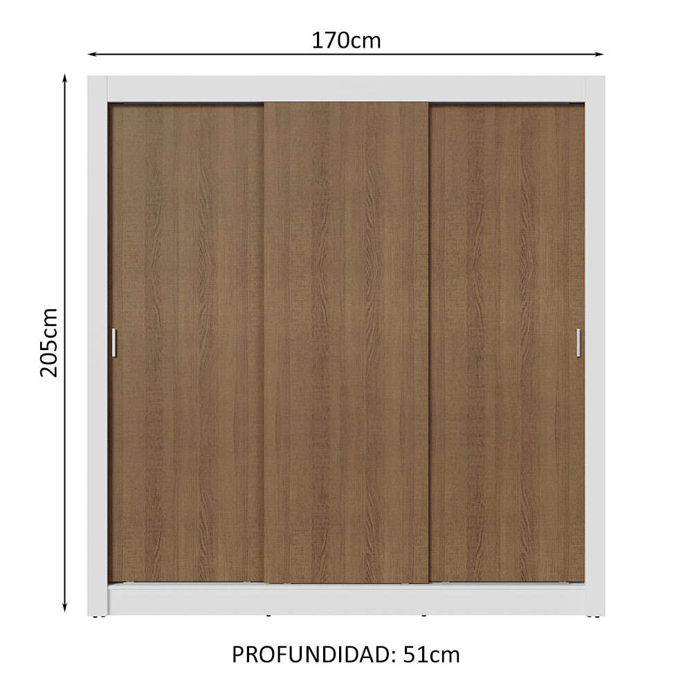 Ropero Closet Madesa 3 Puertas BM