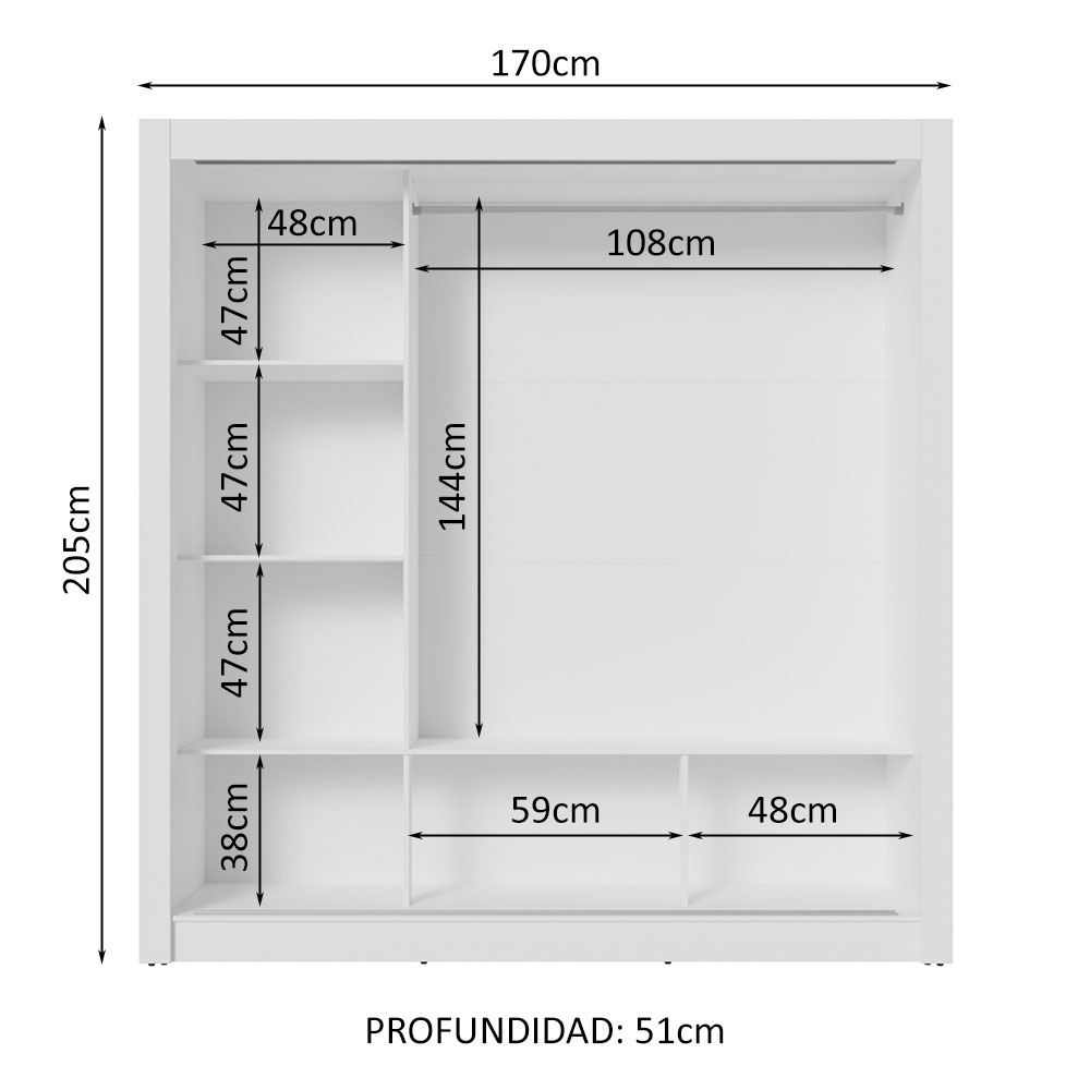 Ropero Closet Madesa 3 Puertas BM