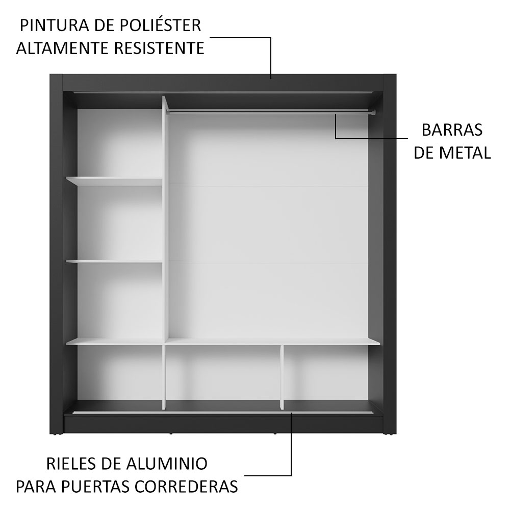Ropero Closet Madesa 3 Puertas NB 04