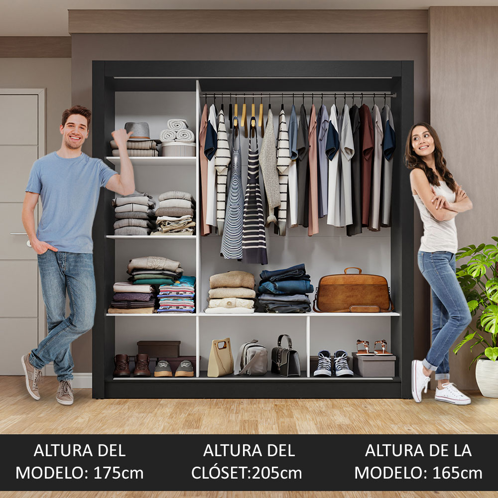 Ropero Closet Madesa 3 Puertas NB 04