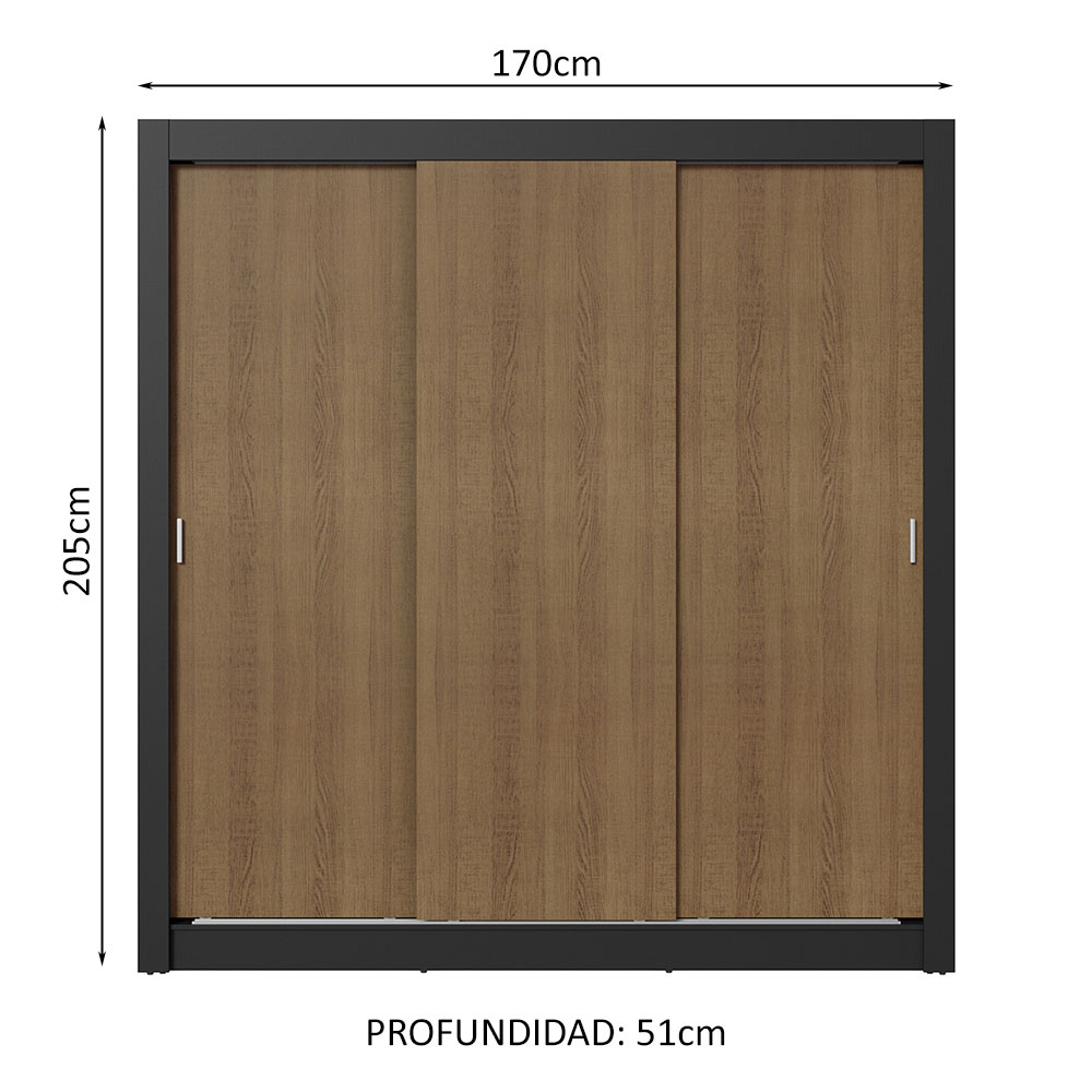 Ropero Closet Madesa 3 Puertas NB 04