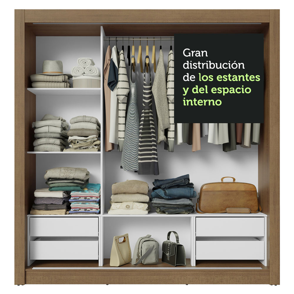 Ropero Closet Madesa 3 Puertas 1 Espejo MG 02