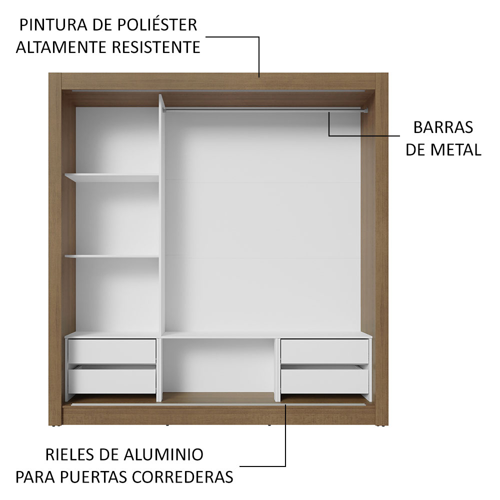 Ropero Closet Madesa 3 Puertas 1 Espejo MG 02