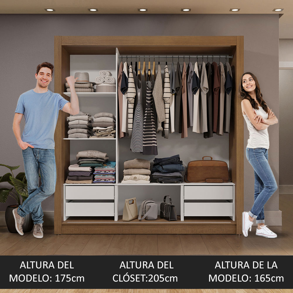 Ropero Closet Madesa 3 Puertas 2 Espejos MG 02