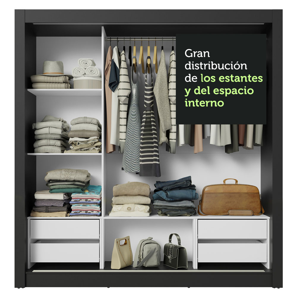 Ropero Closet Madesa 3 Puertas NG 02
