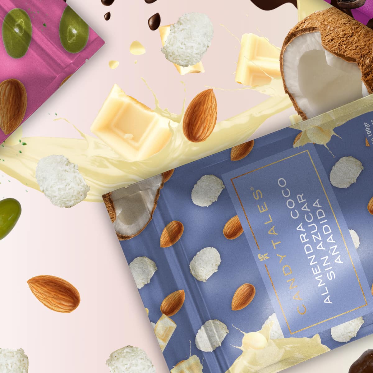 Candy Tales Almendra Coco sin Azúcar Añadida 100 gr c/u - 3 pz