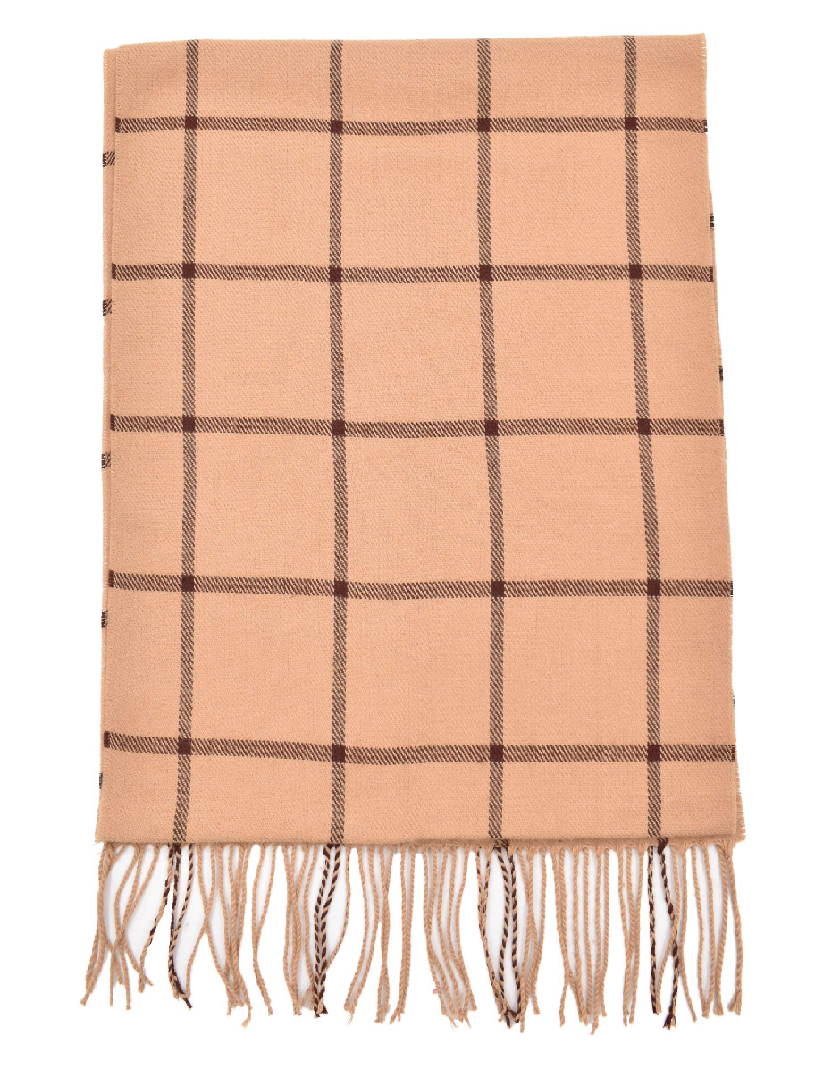 Bufanda Básica Unisex de Cuadros Café 