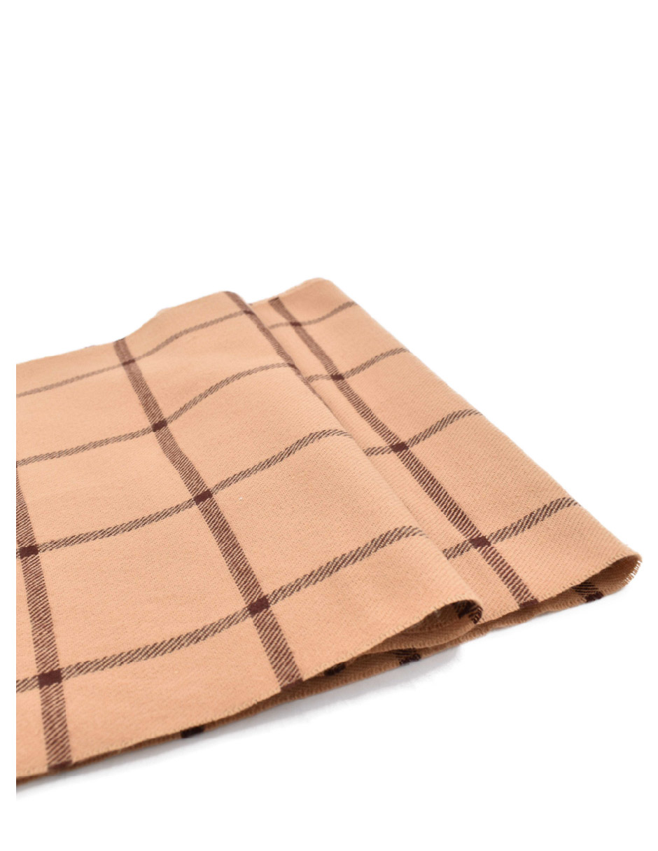 Bufanda Básica Unisex de Cuadros Café 
