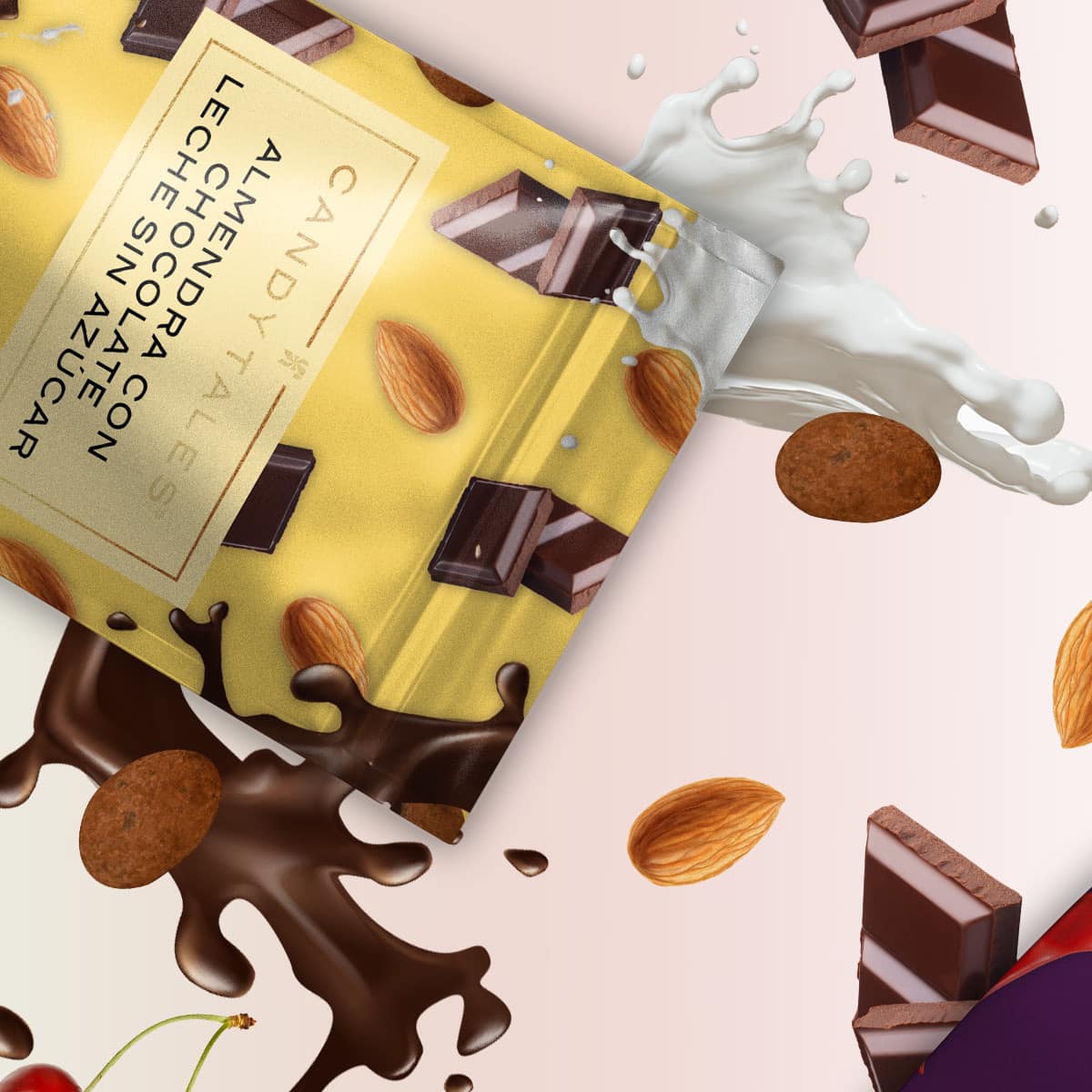 Candy Tales Almendra con Chocolate de Leche sin Azúcar 100 gr c/u - 3 pz