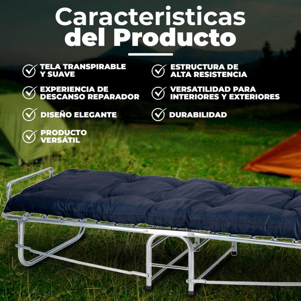 Catre Plegable Malla Metalica Colchoneta Algodón Camping Jaco.