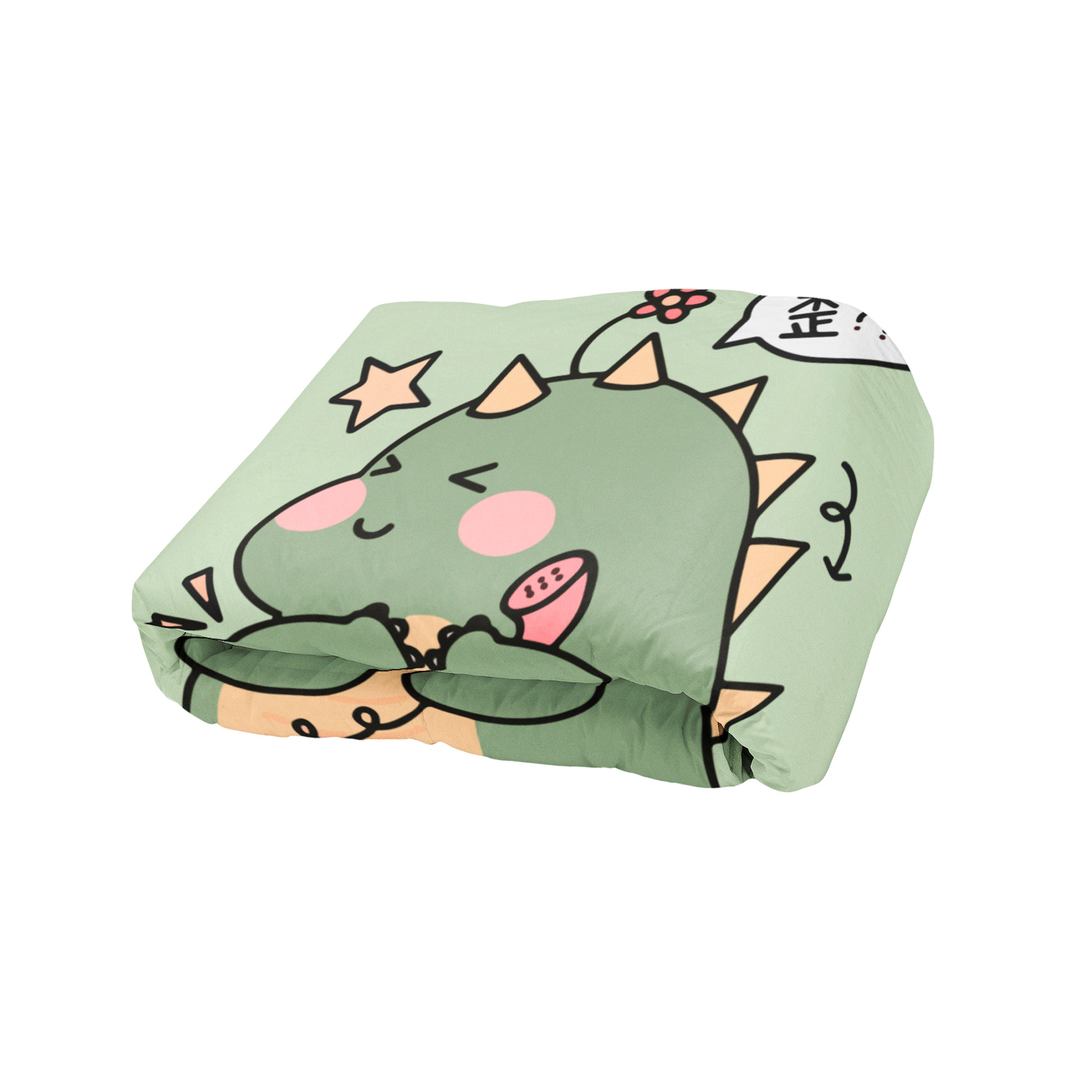 Cobija Manta Frazada Diseño De Dinosaurio Amor Pareja Verde Ultra Suave Y Ligera Alta Calidad.