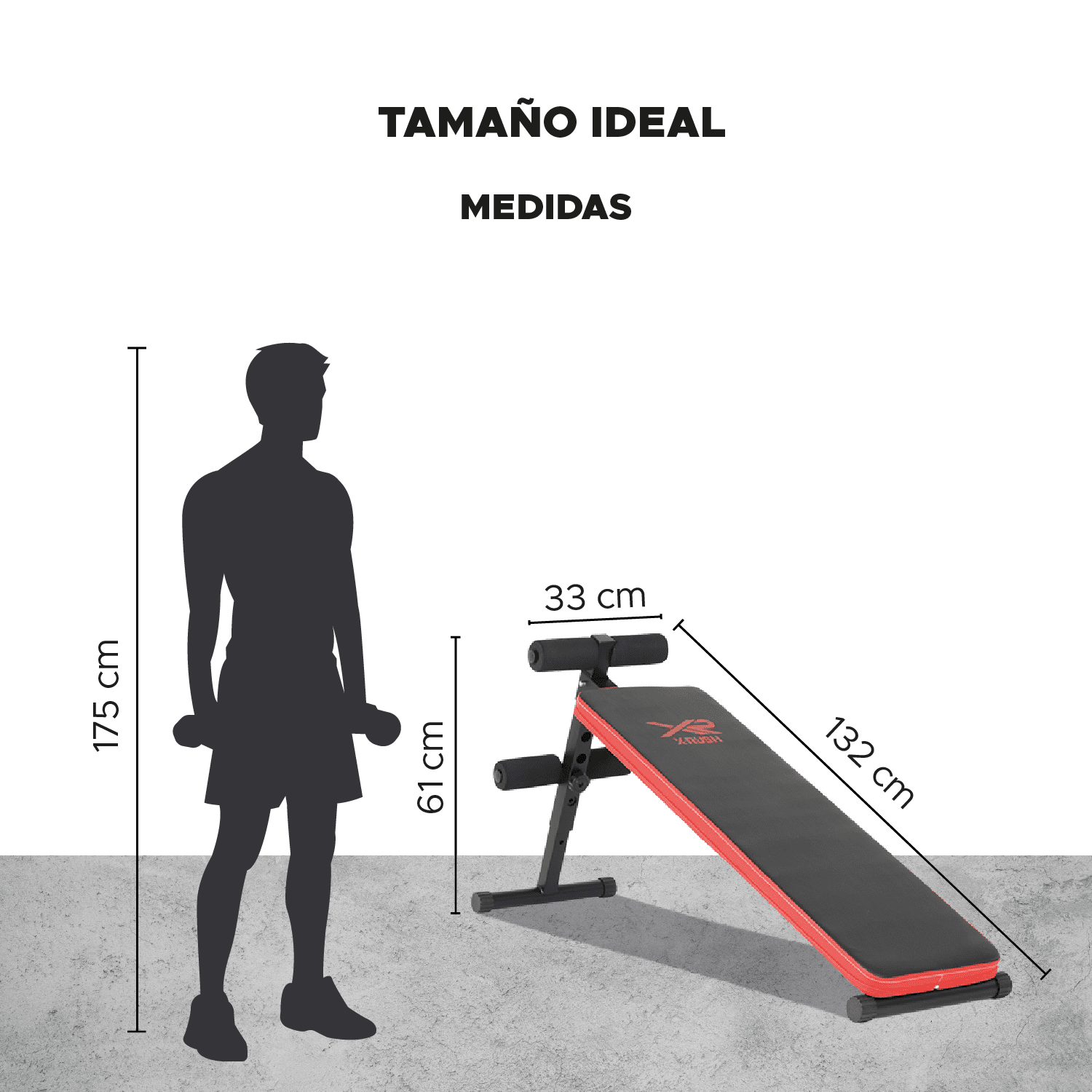 Banca Para Abdominales X-RUSH Ajustable Gimnasio en Casa
