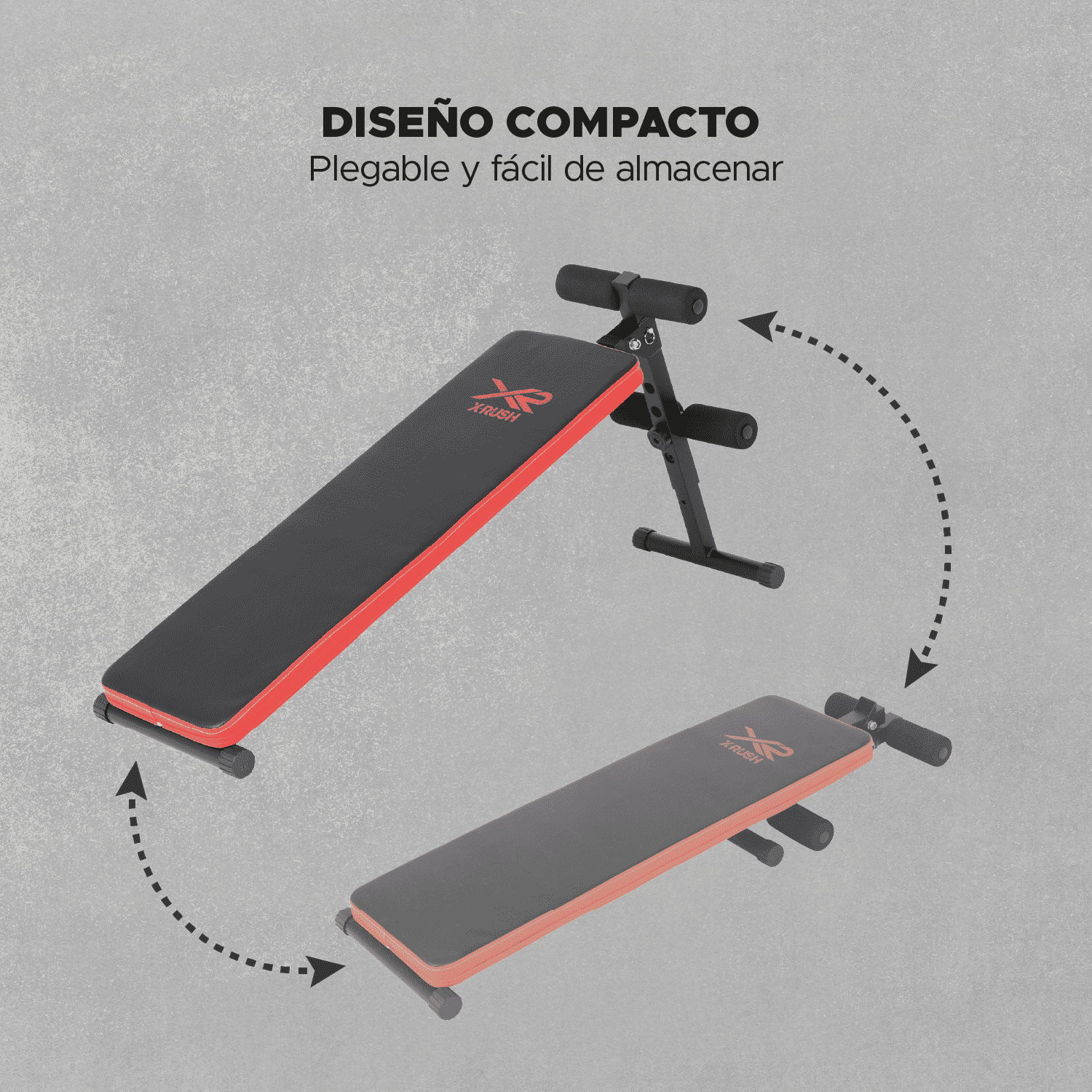 Banca Para Abdominales X-RUSH Ajustable Gimnasio en Casa