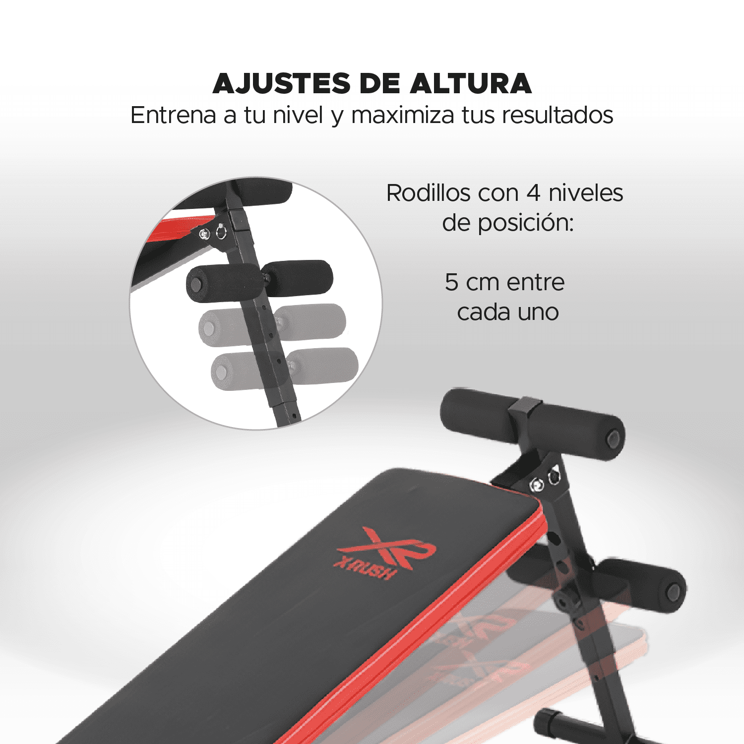 Banca Para Abdominales X-RUSH Ajustable Gimnasio en Casa