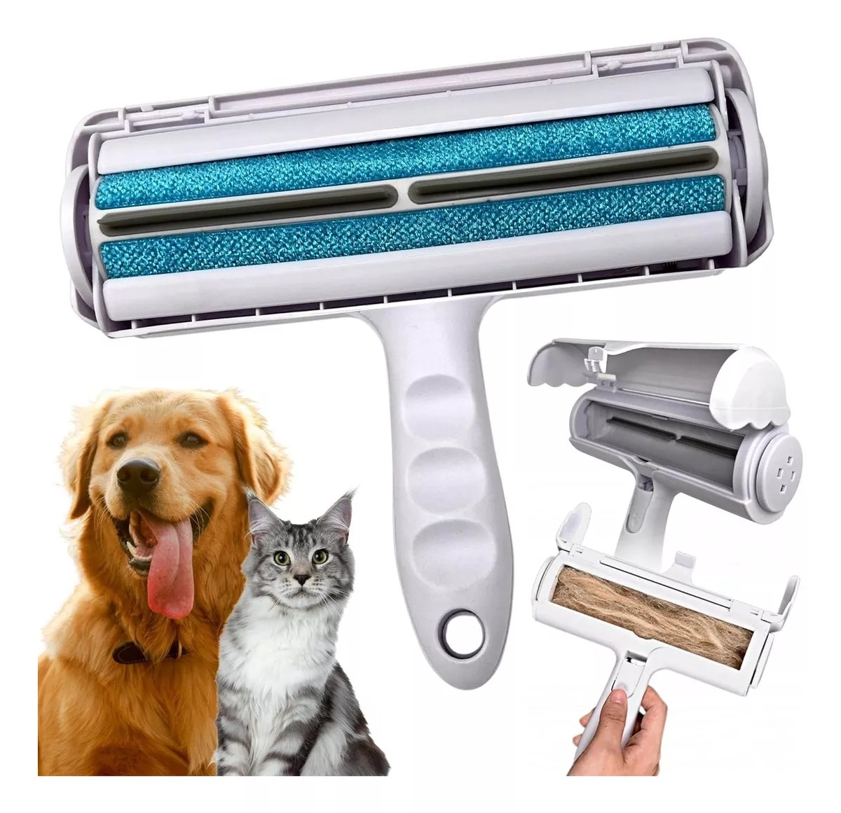 Cepillo Para Gatos/perros+rodillo Para Quitar Mascotas Pelos
