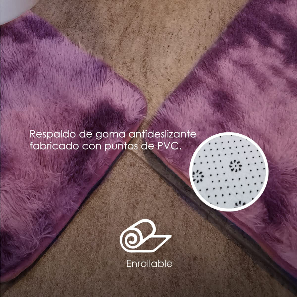 Tapete De Baño Juego 3 Piezas Alfombrillas Motley Ilios Innova Marca