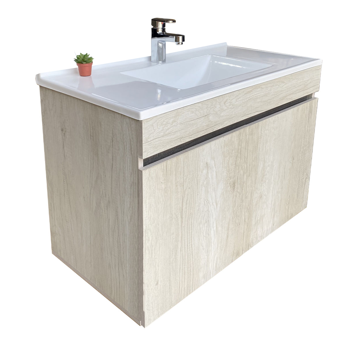 Gabinete De Baño Con Lavabo VINVENT Con Espejo Y Lampara