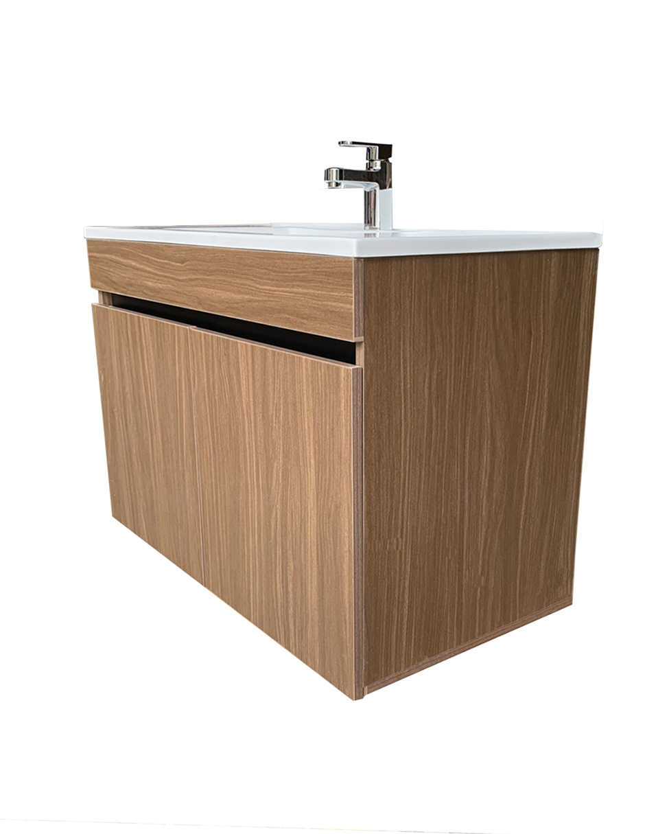 Gabinete De Baño Con Lavabo VINVENT Con Espejo Y Lampara