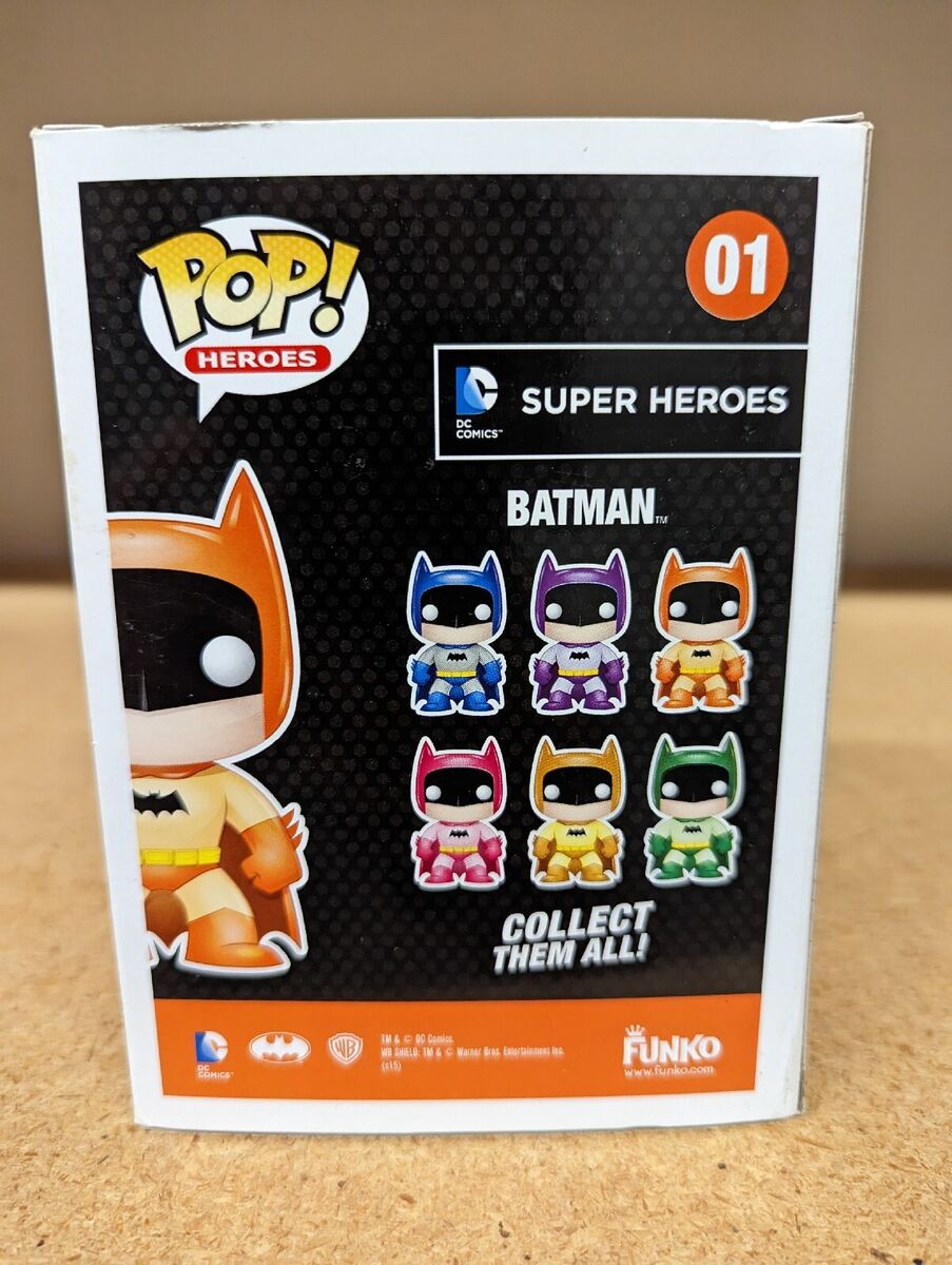 Funko Pop DC Super Heroes Orange Batman #01 Entertainment Earth With Protector
