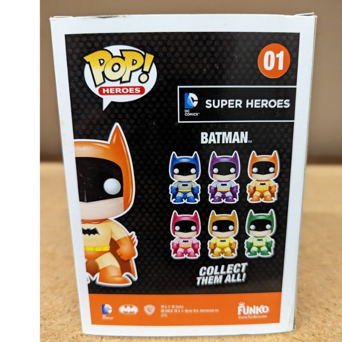 Funko Pop DC Super Heroes Orange Batman #01 Entertainment Earth With Protector