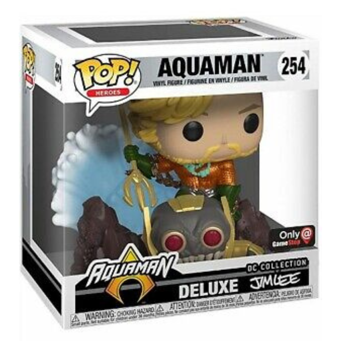 Funko Pop Deluxe Heroes #254 Aquaman (Jim Lee DC Collection) GameStop Exclusive