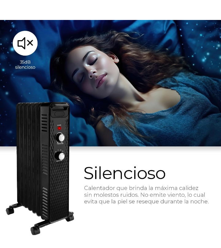 Calentador eléctrico ajustable 3 niveles portátil con ruedas 