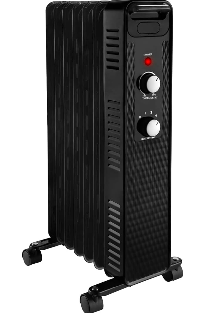 Calentador eléctrico ajustable 3 niveles portátil con ruedas 