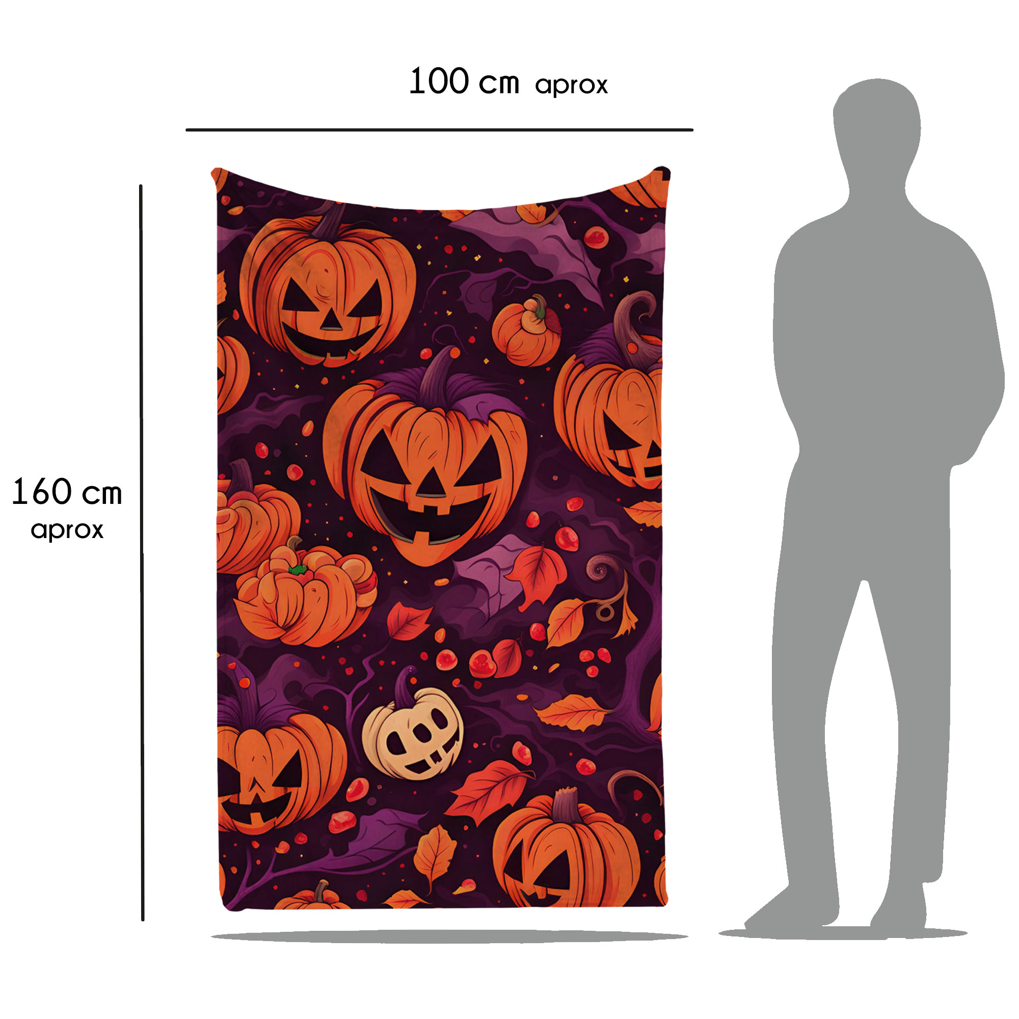 Cobija Manta Frazada Diseño de Calabaza Halloween Ultra Suave y Ligera de Alta Calidad
