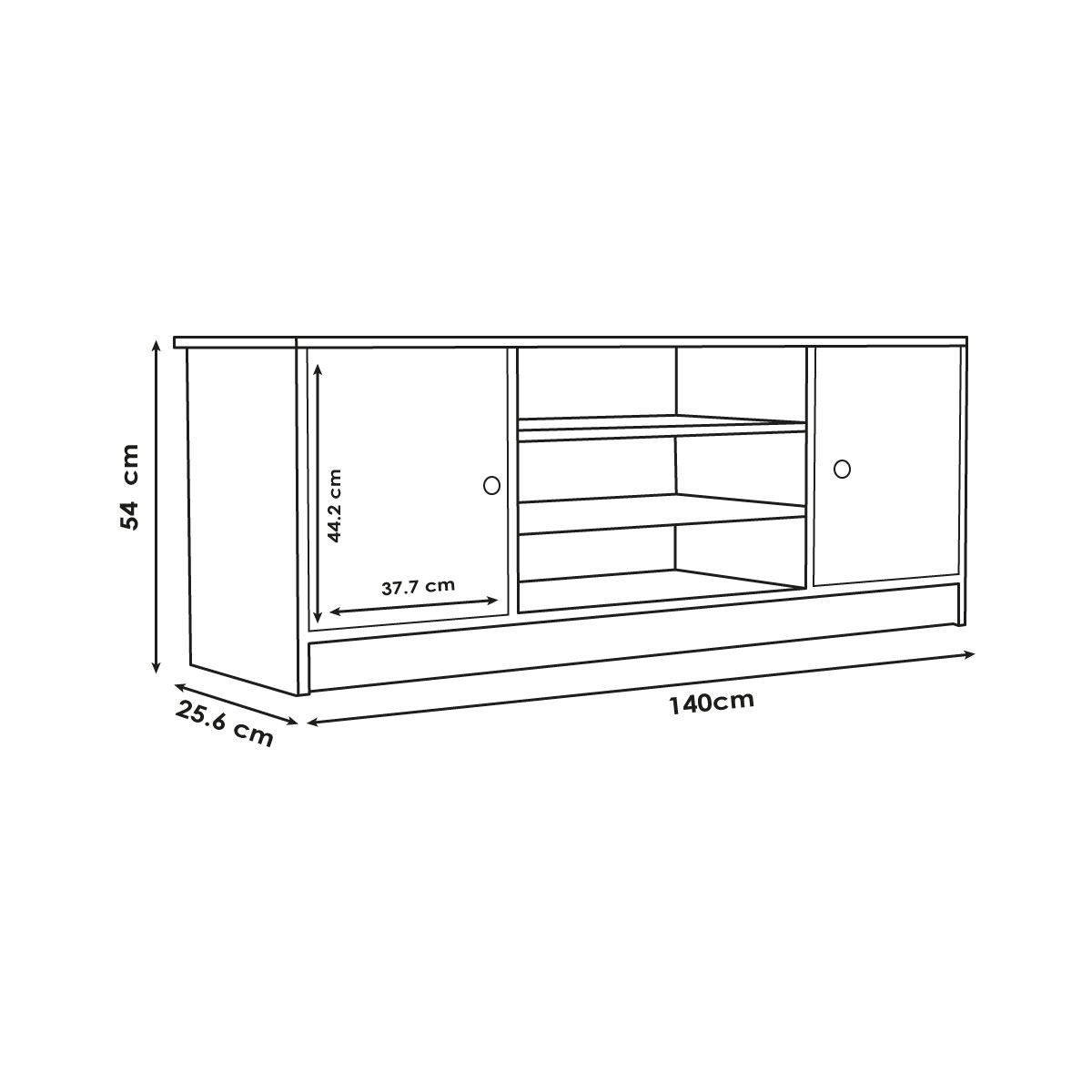 Mueble para Tv  Centro de entretenimiento de Madera Blanco 