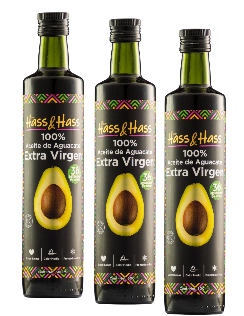 Tripack Aceite De Aguacate Extra Virgen Hass&Hass 500 Ml