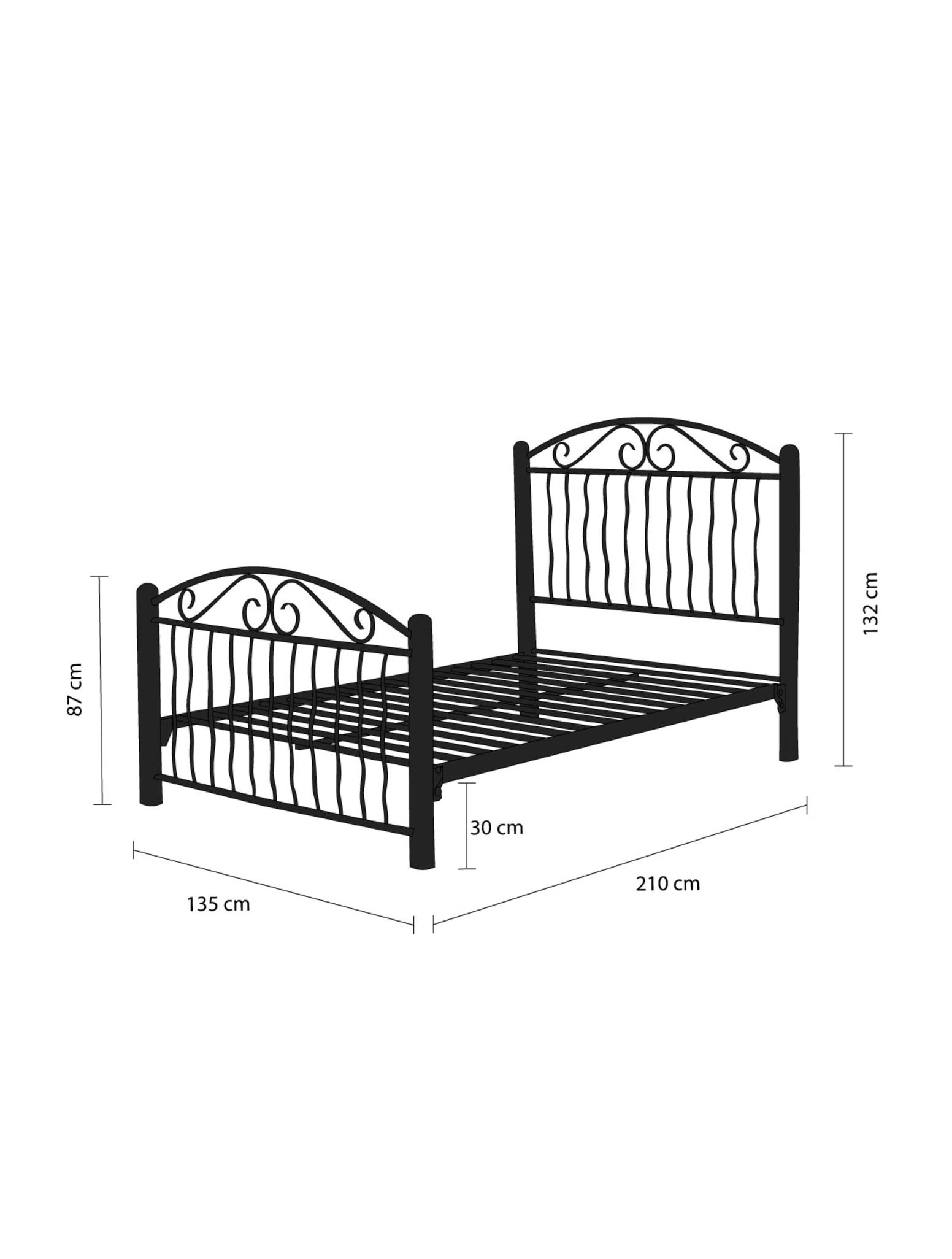 Cama Matrimonial Ines con Cabecera y Pie De Cama