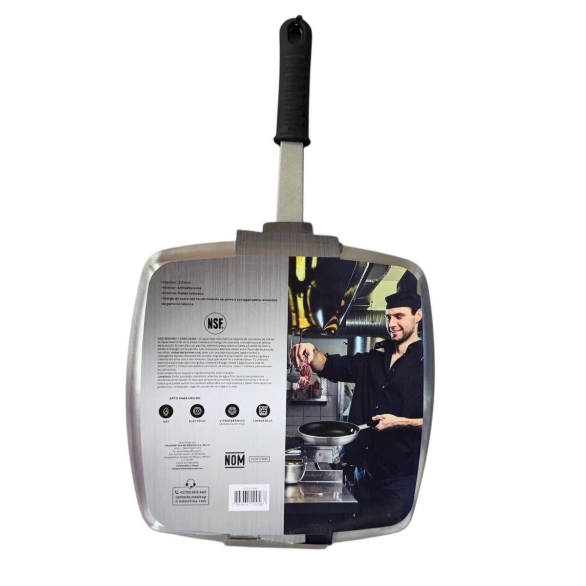 Sartén Cuadrado Grill Profesional Tramontina 32207/985 28CM Aluminio ENDY2