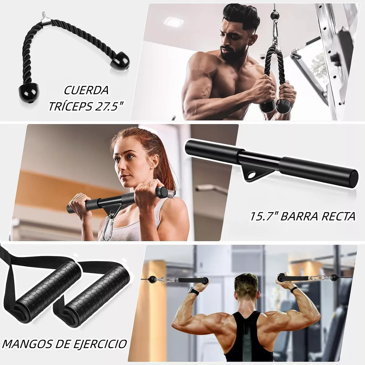Equipo Fitness Gimnasio Polea Cable Brazo Biceps Triceps