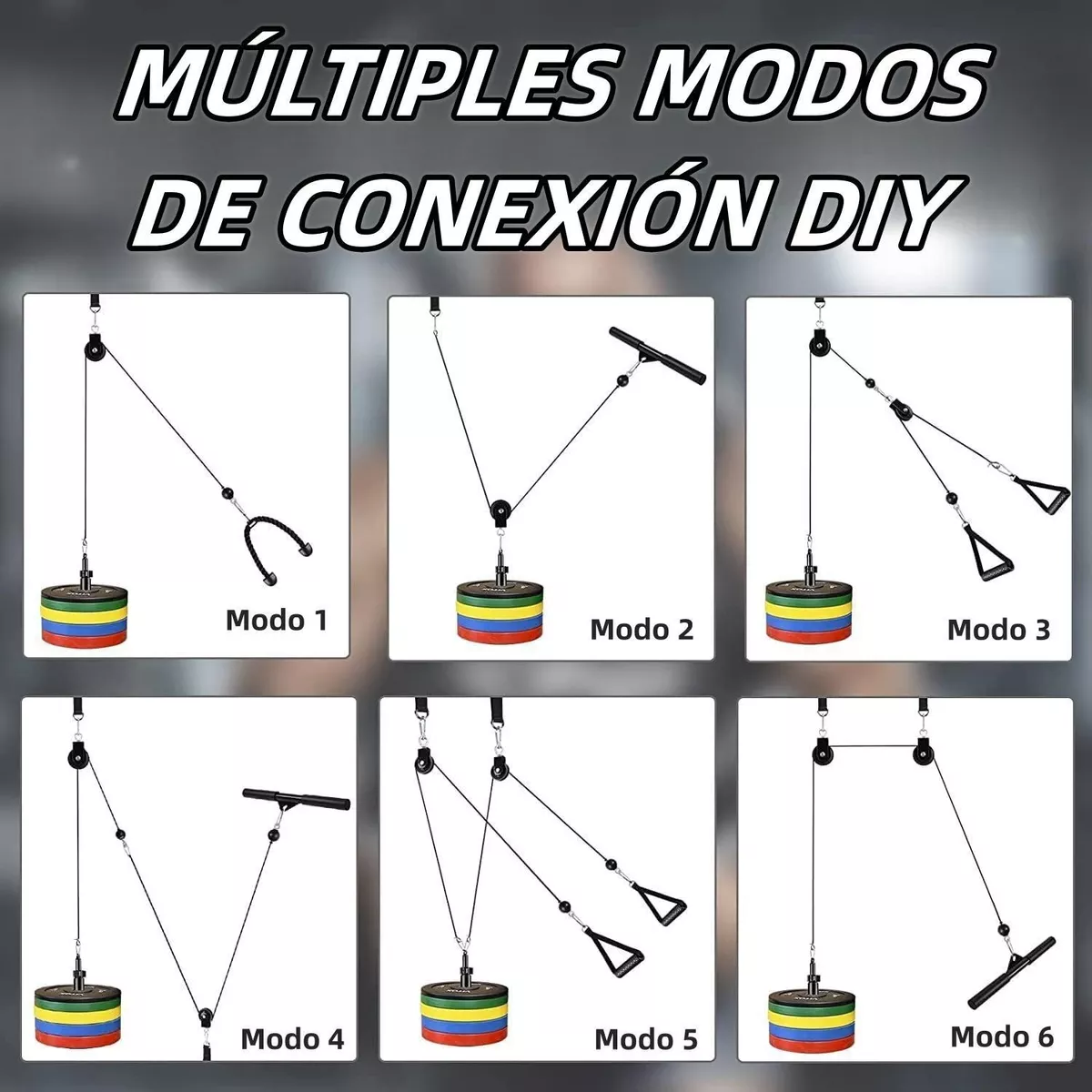 Equipo Fitness Gimnasio Polea Cable Brazo Biceps Triceps