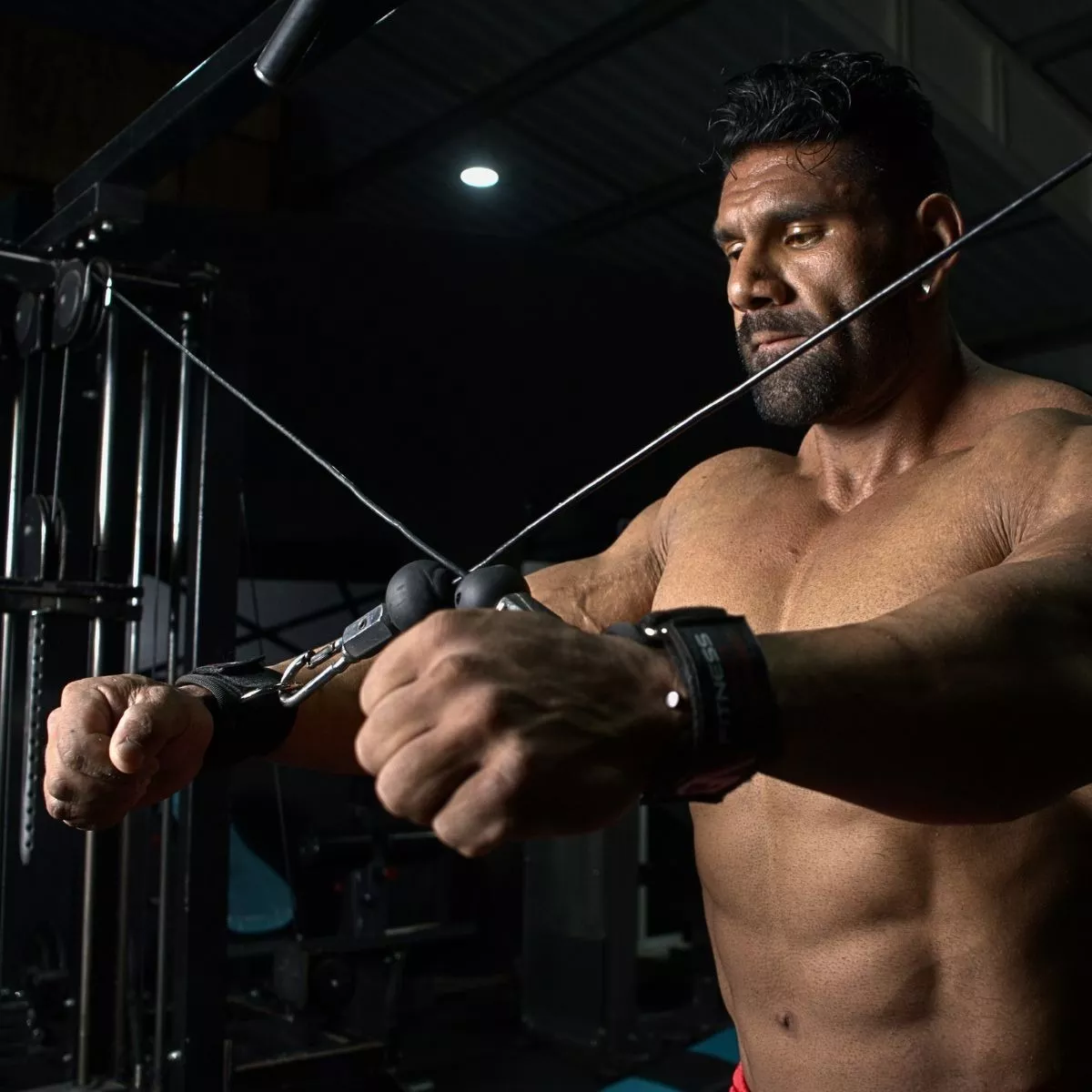 Grilletes Para Muñeca Muñequera Para Polea Gym Pesas Negro 01